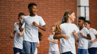 School Health Program - Children doing Physical Activity at School