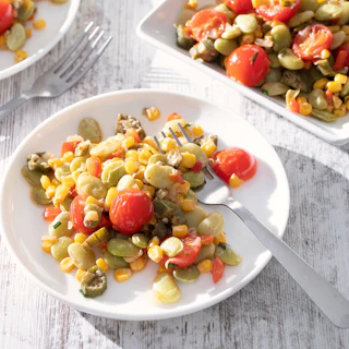 Bright Summer Succotash Traditional Sauteed Vegetable Side Dish