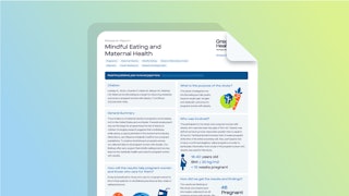 Research: Mindful Eating and Maternal Health in Expecting Mothers